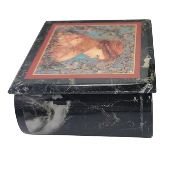 Vintage Edna Hibel Mother & Child Marble Trinket Jewelry Box - Picture 2 of 10